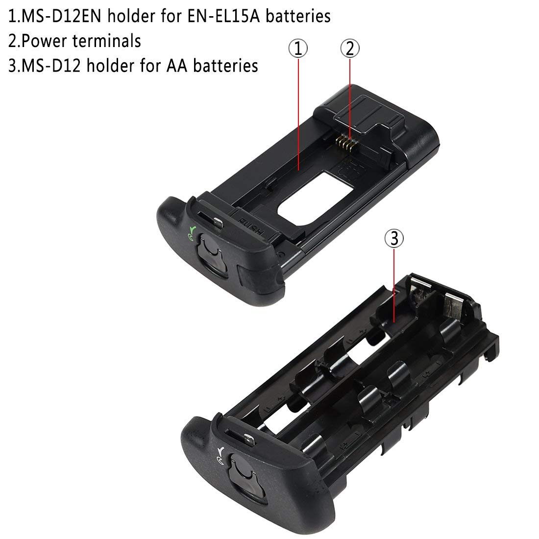 DSTE mb-d18 battery grip con telecomando a infrarossi funzione + 2 x EN-EL15 batteria per fotocamera digitale reflex Nikon D850