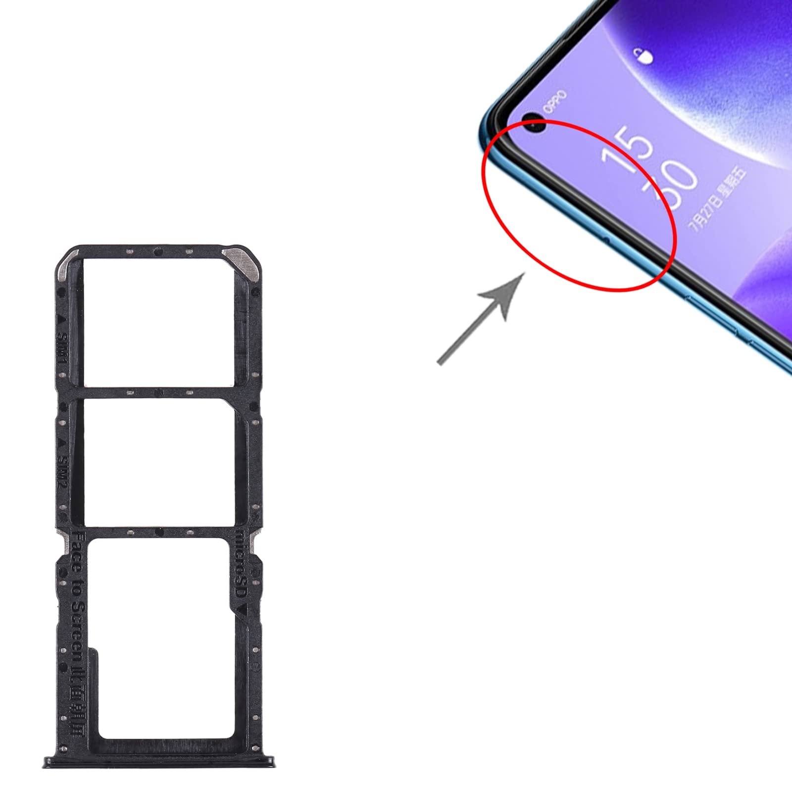 OPPO - サトレイ Amazon | for OPPO Reno5 4G SIMカードトレイ + SIMカードトレイ
