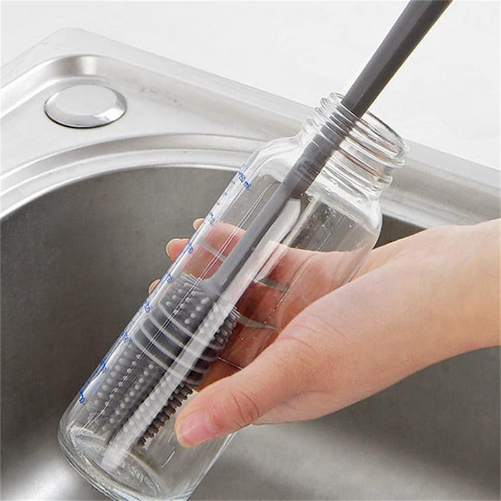 Silicone Cup Brush Scrubber Glass Cleaner Kitchen Cleaning Tool Long Handle Drink Wineglass Bottle