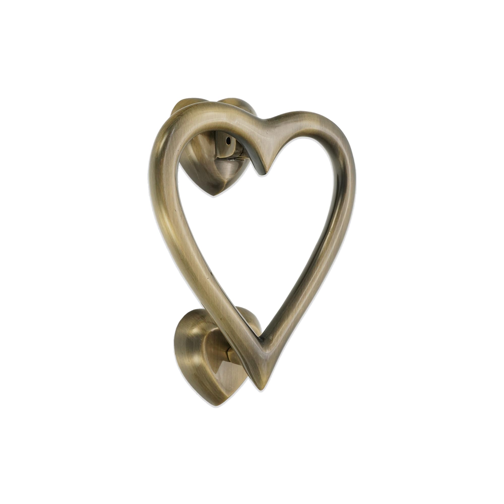 Infinity Decor Battente in ottone anticato a forma di cuore, in ottone massiccio di alta qualità, per porta d'ingresso e cancello