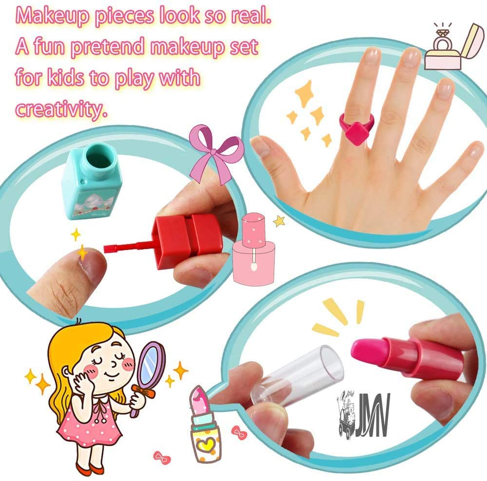 TOYVELLY 3 in 1 Cosmetic and Beauty Salon Toy Set with Handy Gift Set 21 Pieces (Multicolour) 3