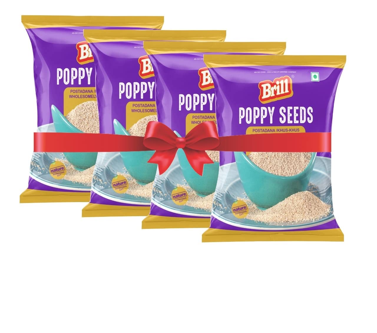 Brill Poppy Seeds (Khus-Khus) 400g | Pack of 4 (100g x 4) | A Grade Poppy Seed | Khus Khus Dana | Posta Dana for Eating | 100% Natural | No Additives