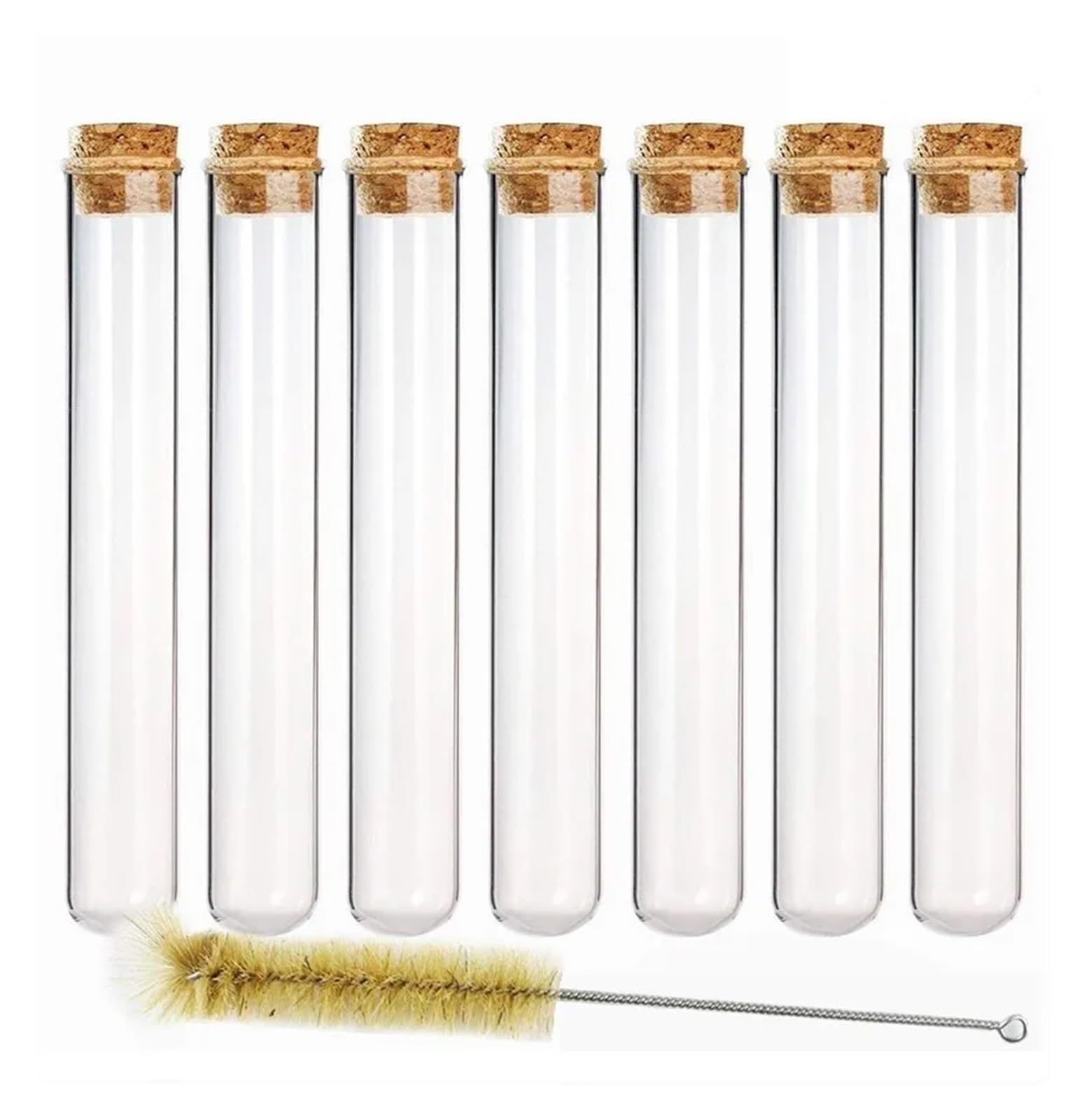 Tubos De Ensayo 15 unids/pack 80 ml 25 × 200 mm tubos de ensayo de vidrio con tapón de corcho y 1 cepillo