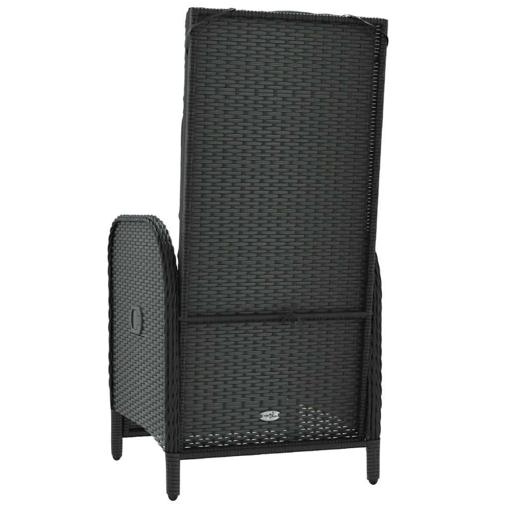 Kavolet Poltrona relax da giardino, regolabile, con cuscino, 2 pezzi, in polyrattan, colore nero