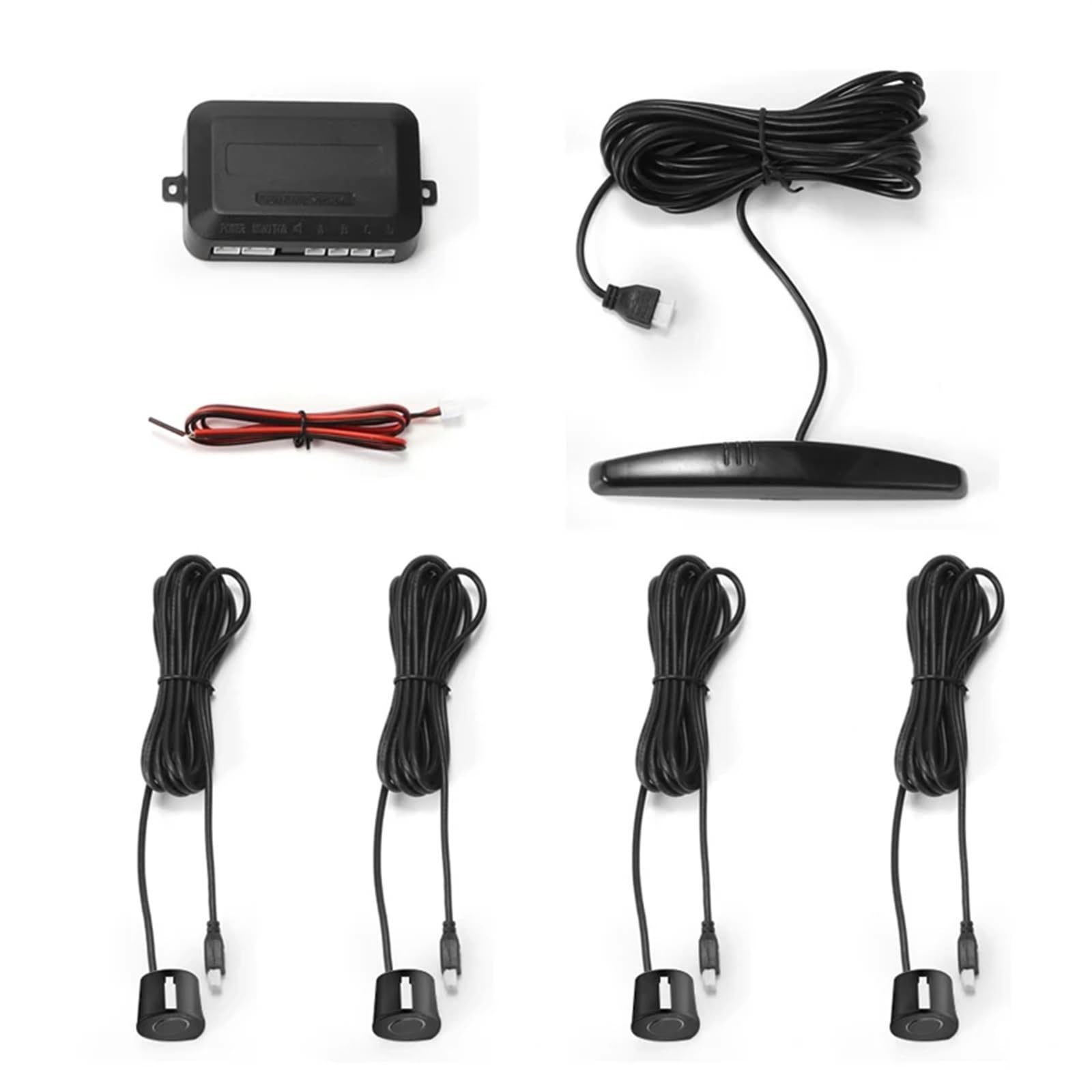 Radar De Recul Parktronic Détecteur Voiture Affichage LED Automatique Kit Capteur Stationnement Aide Inverse Moniteur Radar Secours Détecteur Voiture Stationnement Capteur de stationnement(Le noir)