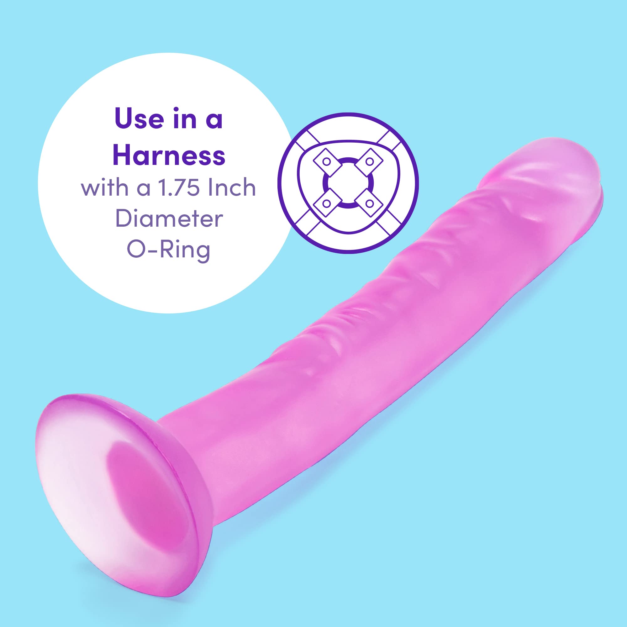 Lovehoney Realistic Dildo - 7 Inch with Suction Cup - Girthy Dildo for Women - Thick, Firm but Flexible - Harness Compatible Strap On - Adult Sex Toy - Waterproof - Clear