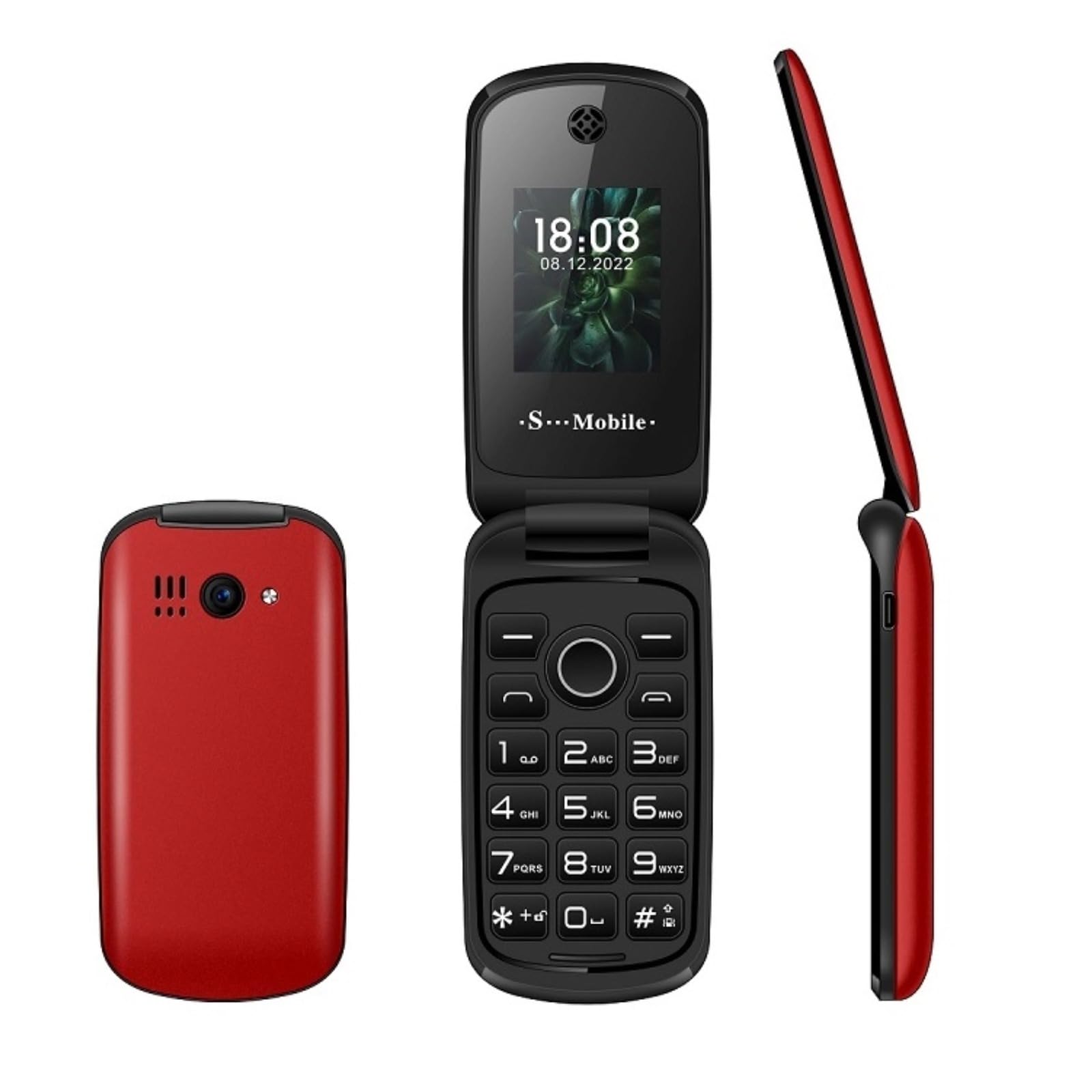 Yoidesu 2G F4 Flip Phone, Dual SIM SOS Large Buttons Easy to Use Senior Phone with LED Lights. Large Screen Powerful Speaker, 1.77in Display for