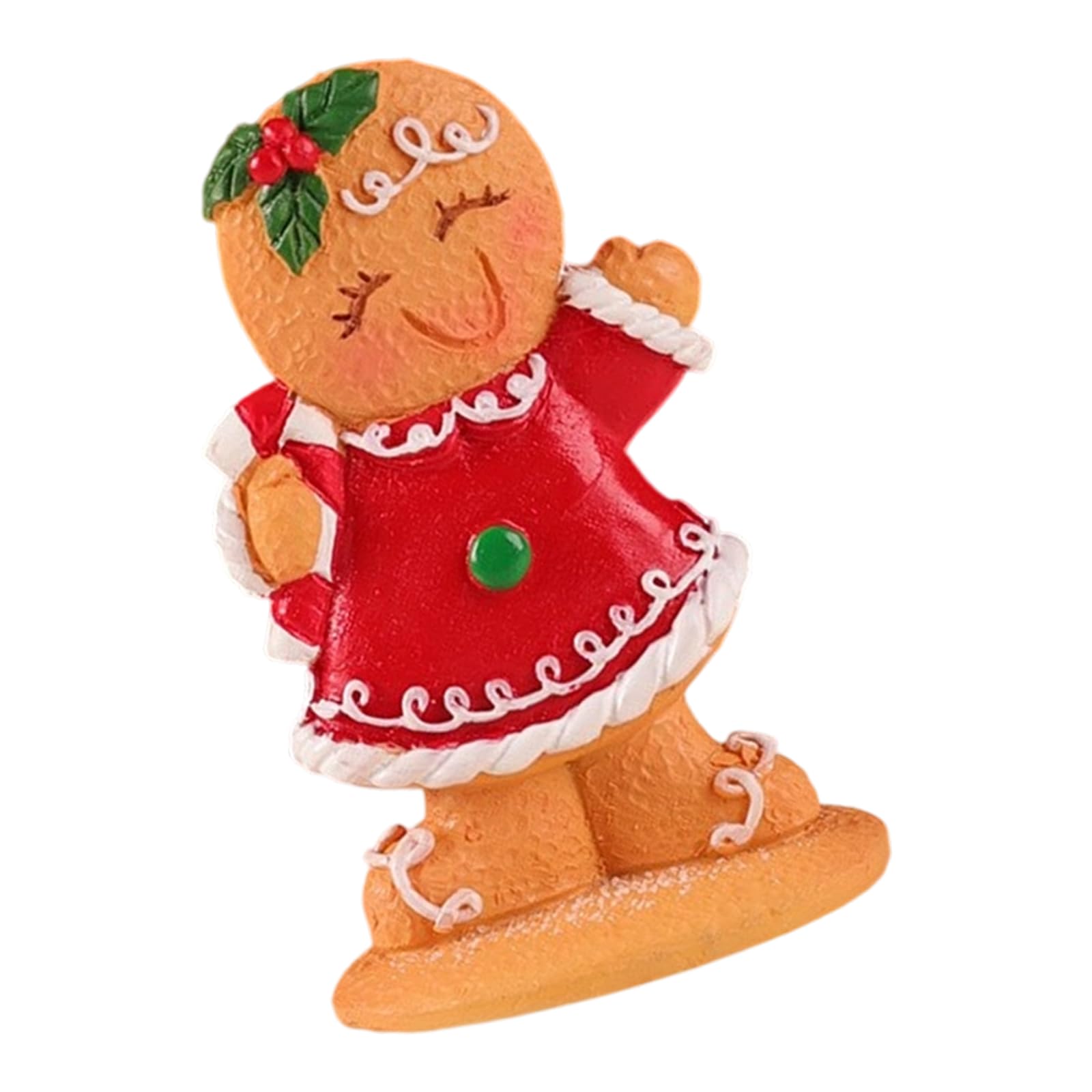 KAQNTUD Gingerman Resin Ornament Christmas Figure Decoration for Table Shelf Display Holiday Party Centrepieces Resin Christmas Decoration