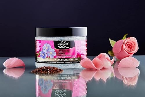 Miniatura 3 de Sofn'Free - Gel alargador de rizos con aceite de linaza y agua de rosas, alargador de rizos para bobinas y ondas naturales, tratamiento hidratante