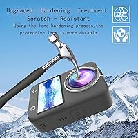 Vista 4 de Juego de protectores de cámara de acción compatible con DJI Osmo 360, protector de pantalla de vidrio templado Osmo 360, funda de silicona, tapa
