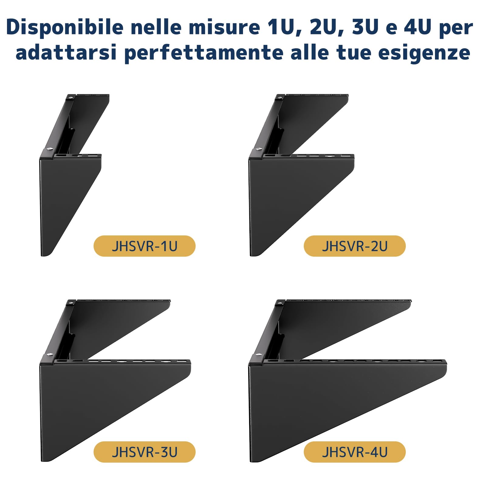 Staffa Rack a Parete 1U da 19 Pollici - Montaggio Verticale e Sotto Scrivania, Supporto in Acciaio per Server, Switch di Rete, Patch Panel o Server, Portata fino a 55 kg, Kit di Montaggio Incluso