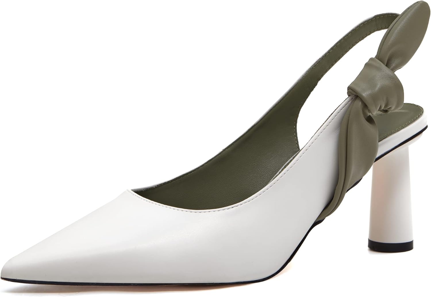 Rilista Women’s Slingback Closed Pointed Toe Heels Bowknot Slip On Weding Party Dress Pumps