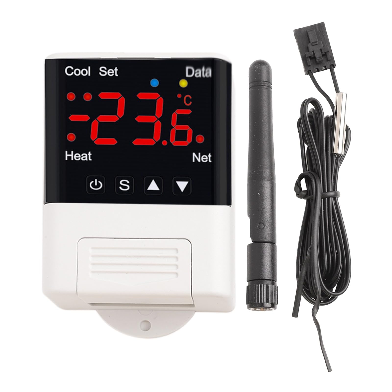 Whychstore Thermostat numérique pour aquarium et incubateur - 110 V-230 V AC 10 A - Chauffage et refroidissement - Télécommande par smartphone