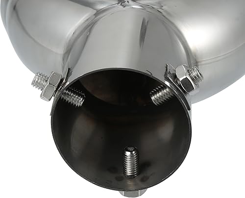 Miniatura 7 de X AUTOHAUX 2.362 in 2.36" entrada recta universal coche doble punta escape acero inoxidable tono plateado apto para tubo de 2.5"
