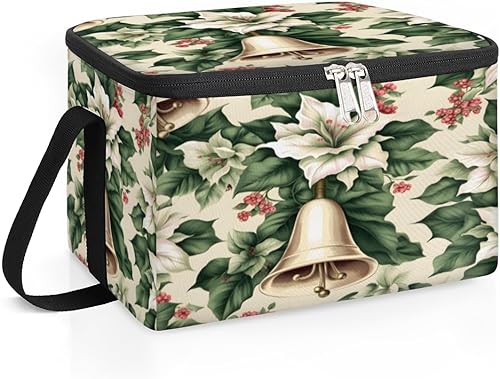 Miniatura 2 de Winter Christmas Decor Theme Insulated Lunch Bag Women Reusable Lunch Tote Square Meal Bag for Adults Men Cooler Lunch Box for Work Travel Picnic
