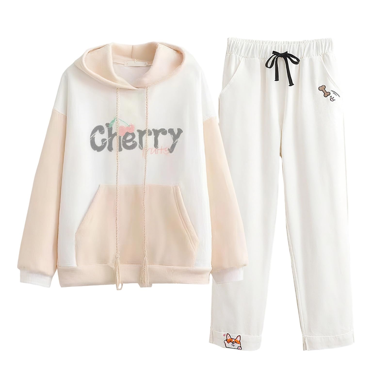 Genérico Conjunto Deportivo Niña - Conjuntos Y Conjuntos Para Niñas: Conjunto De 2 Piezas Con Sudadera Y Pantalón Informal Holgado Y Moderno Ropa Cómoda Para Niñas Pequeñas Y Adolescentes