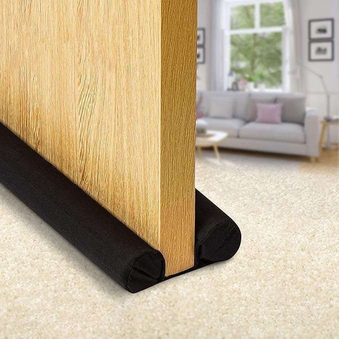 Door Draft Stopper,Under Door Blocker Adjustable Size from 32" to 36"，Cover Gap Up to 1.4"，Air Door Guard Sound Blocker Door Sweep, Water-Proof, Winter-Proof, Block Light，Energy Saving