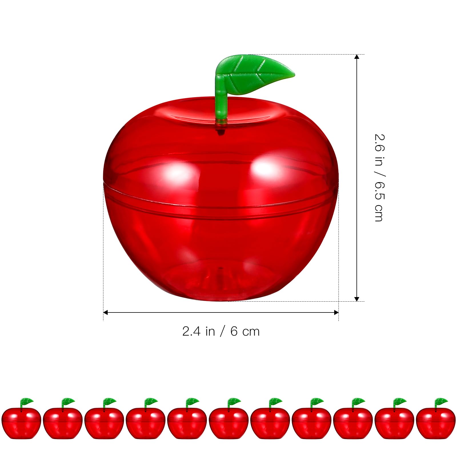 Toyvian Apple Container, 12 pezzi, 7. 5x7. 5x7. 5cm, a forma di mela, caramelle a forma di mela, contenitore di caramelle di Natale, ora bianco forniture per feste, forniture discendenti