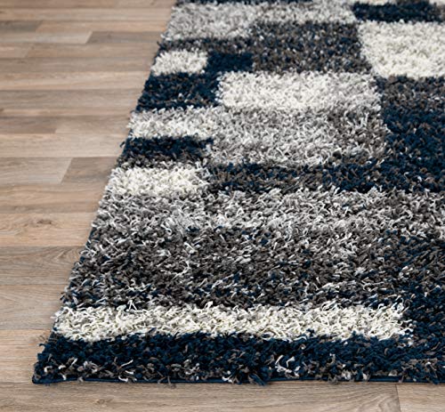 Tapete moderno shag azul marino 7'10"x10' miniatura 6