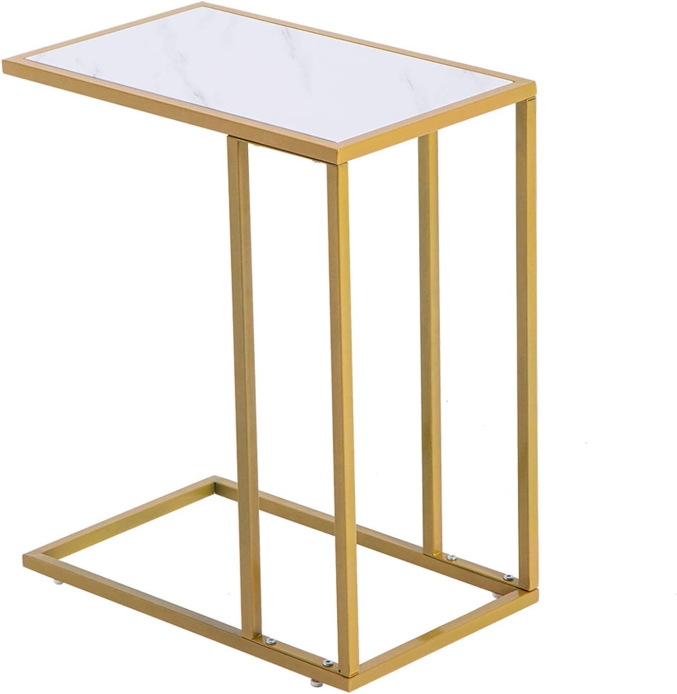Vasitelan Snack Side Table, C Shaped End Table for Sofa