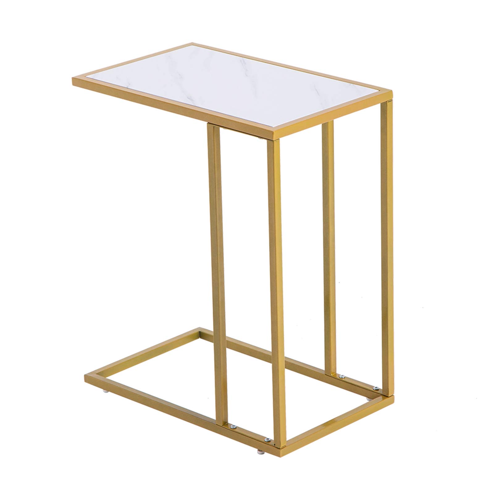 Vasitelan Snack Side Table C Shaped End Table for Sofa Couch and Bed Style 3