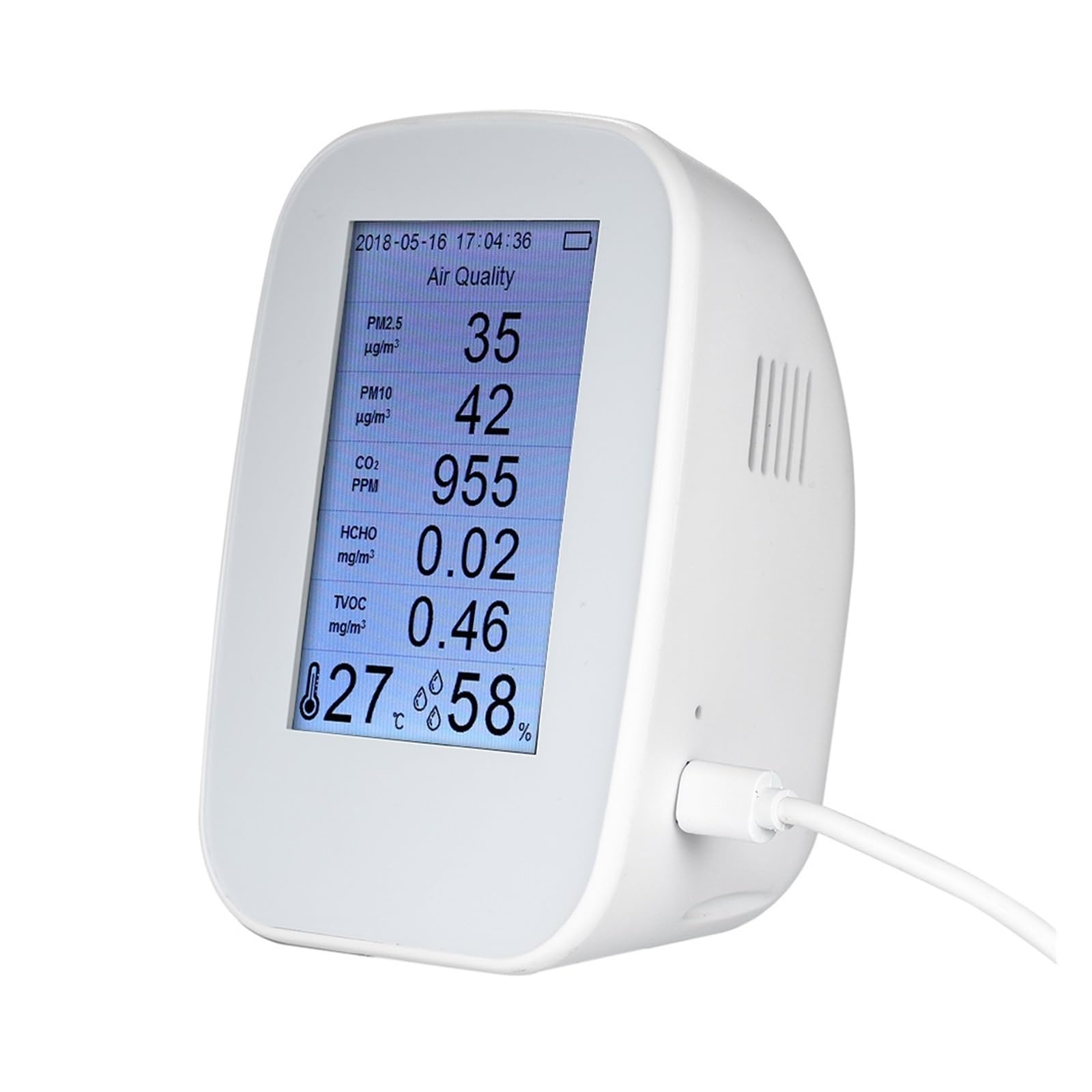 Cyfrowy detektor jakości powietrza kryty/zewnętrzny Tester HCHO i TVOC miernik CO2 Monitor Tester z akumulatorem do domu, hotelu(D9-H)