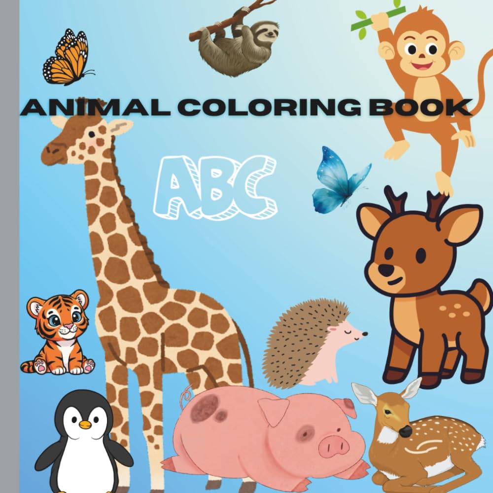 A-Z Animal coloring Book for Kids: Educational Coloring Pages with Animal and Alphabets for preschool Children Ages 3-5