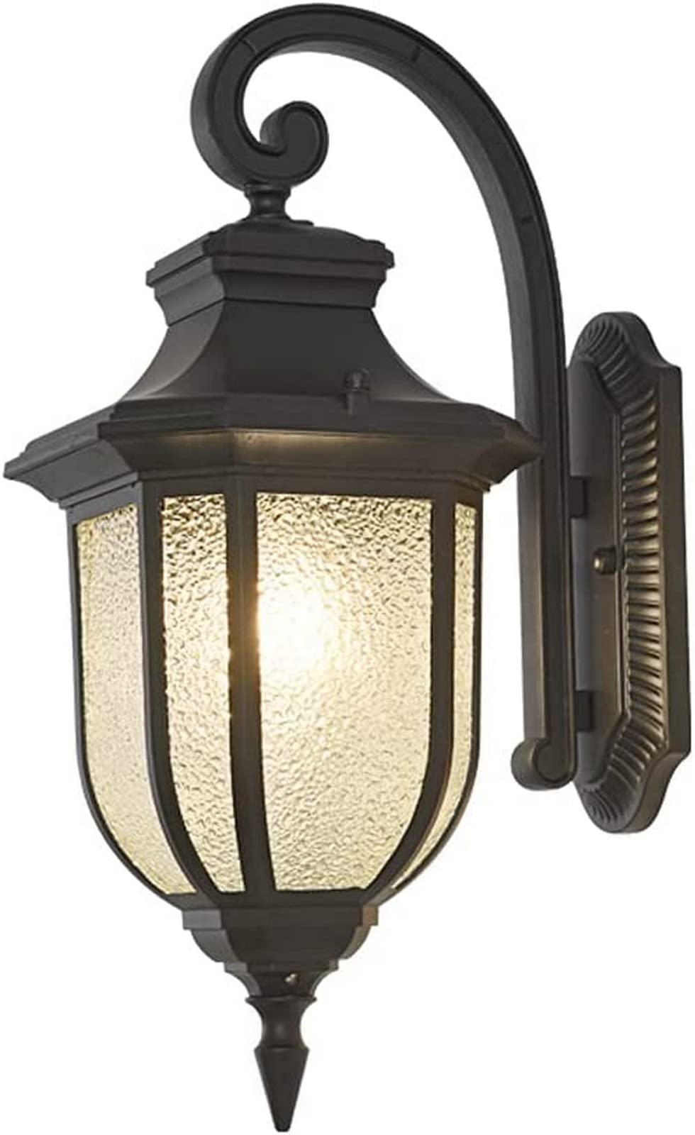 SXECAEPS Wall Lamps Sconces Garden Light Retro Industrial Outdoor Lights Diecast Aluminum Modern Black Lamp with Water Drop Glass Shade 44cm
