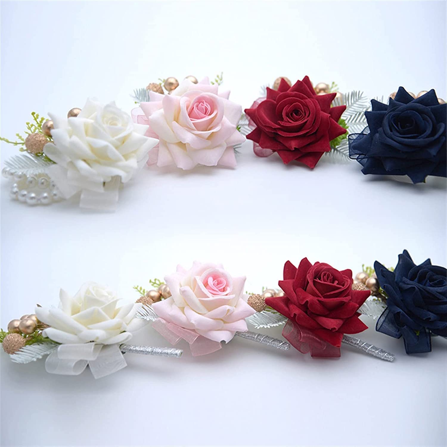 6 Handgelenk Blumen Armband - Künstliche Blumen Für Braut & Brautjungfern