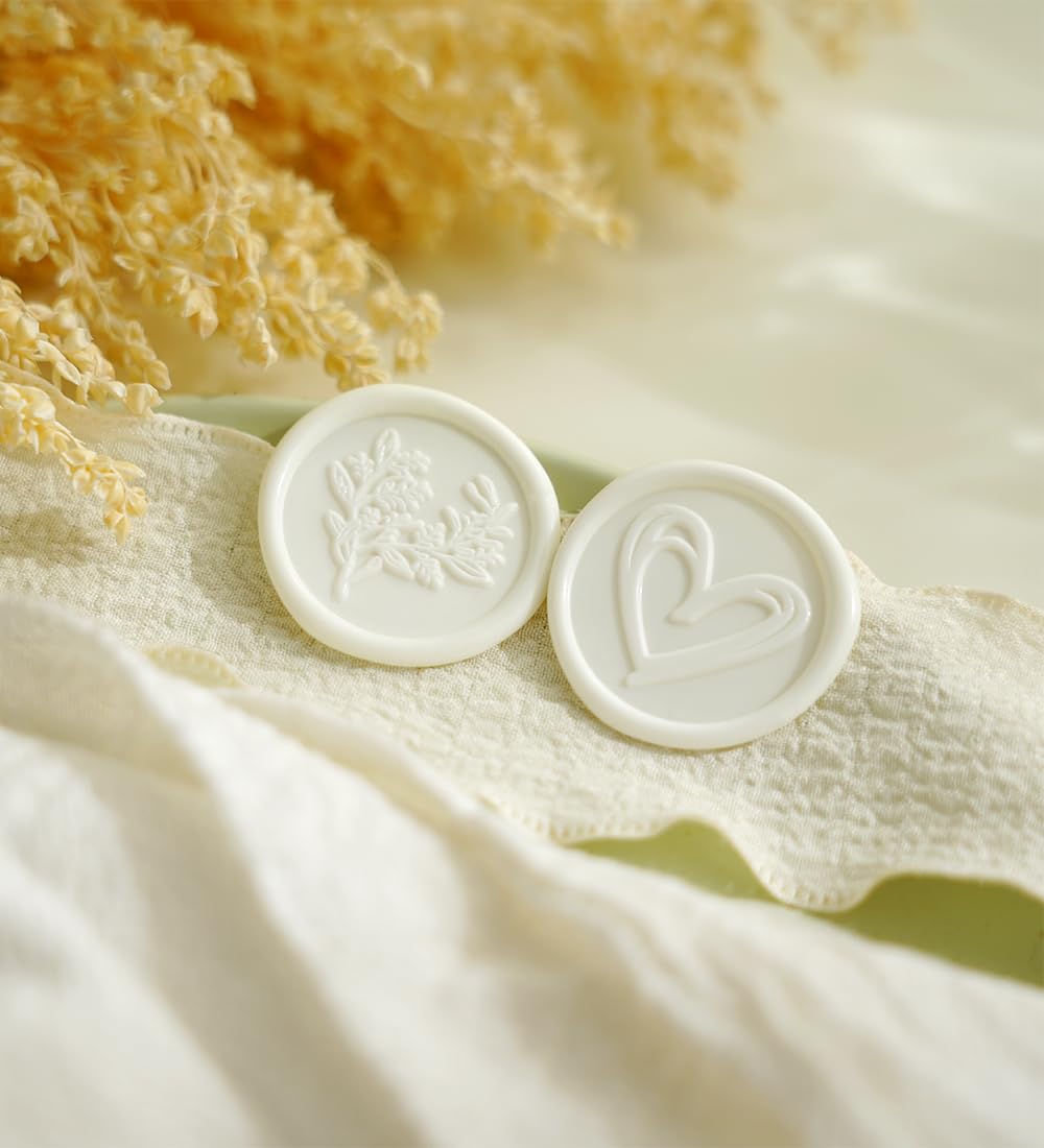 JAGERGREEN 24 Pièces Autocollants De Sceau De Cire Pour Mariage, Autocollants Auto-Adhésifs Blancs Avec Motif De Branche D'Olive Pour Cachetage D' Enveloppes, Emballage De Cadeaux, Noël