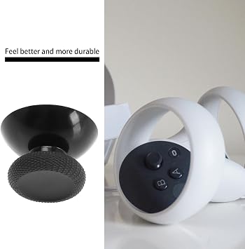 SG Store Joystick Cap Replacement Compatible with Meta Oculus Quest 2 Analog Joystick Mushroom Caps Thumbstick Cover ABS Plastic Black