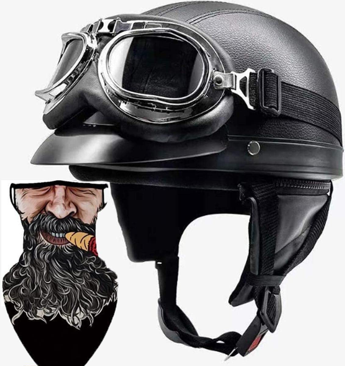 洋書 VINTAGE FLYNG HELMETS Amazon.com: Vintage Style Open Motorbike Helmet with Goggles
