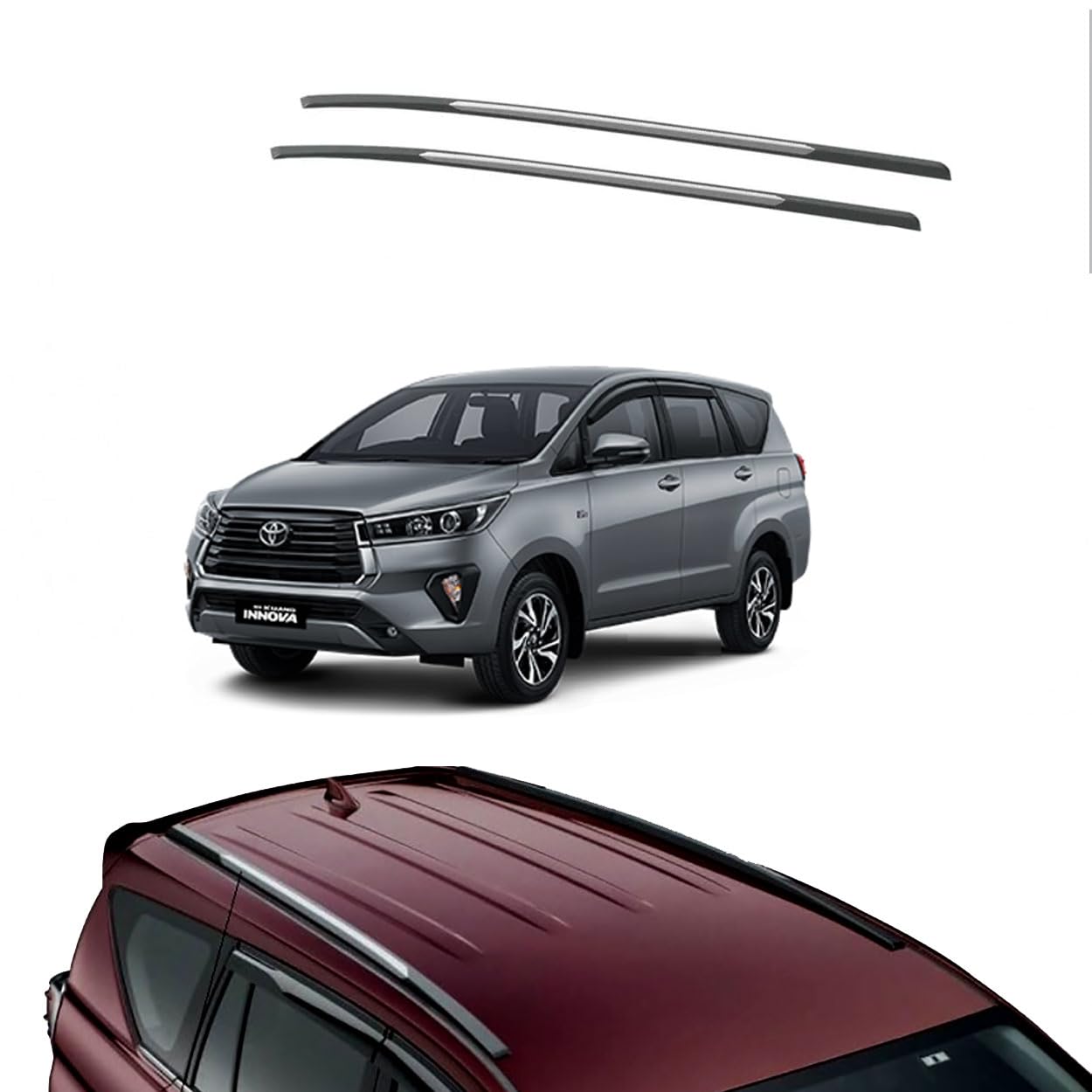 Auto Pearl ABS Roof Rails with 3M Adhesive Tape compatible with Crysta 2021 (Set of 2)-picture-25