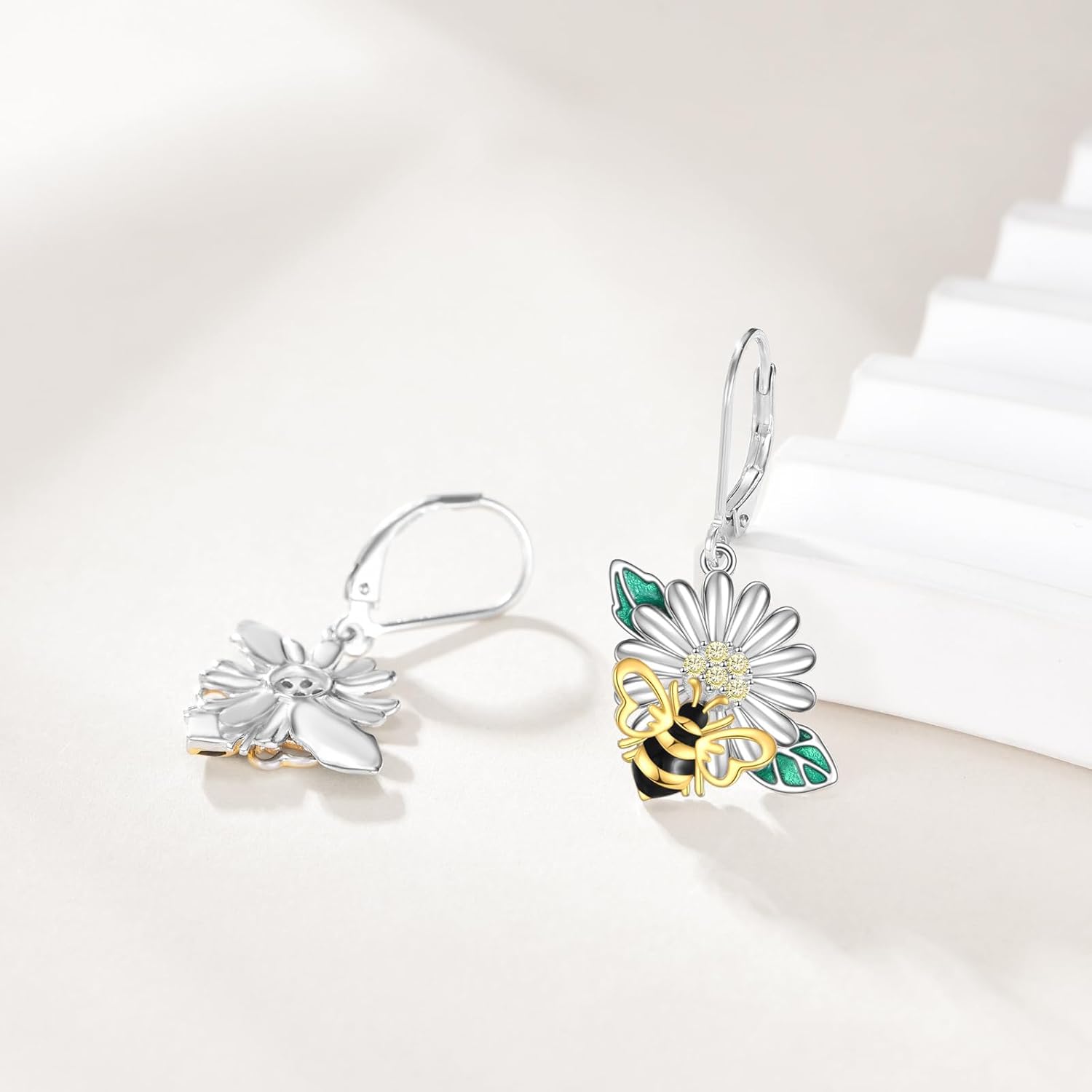 Cat/Bunny/Panda/Ladybug/Dragon/Bat/Spider/Bee/Feather/Dragonfly Dangle Earrings 925 Sterling Silver Animal Jewelry Gifts for Women