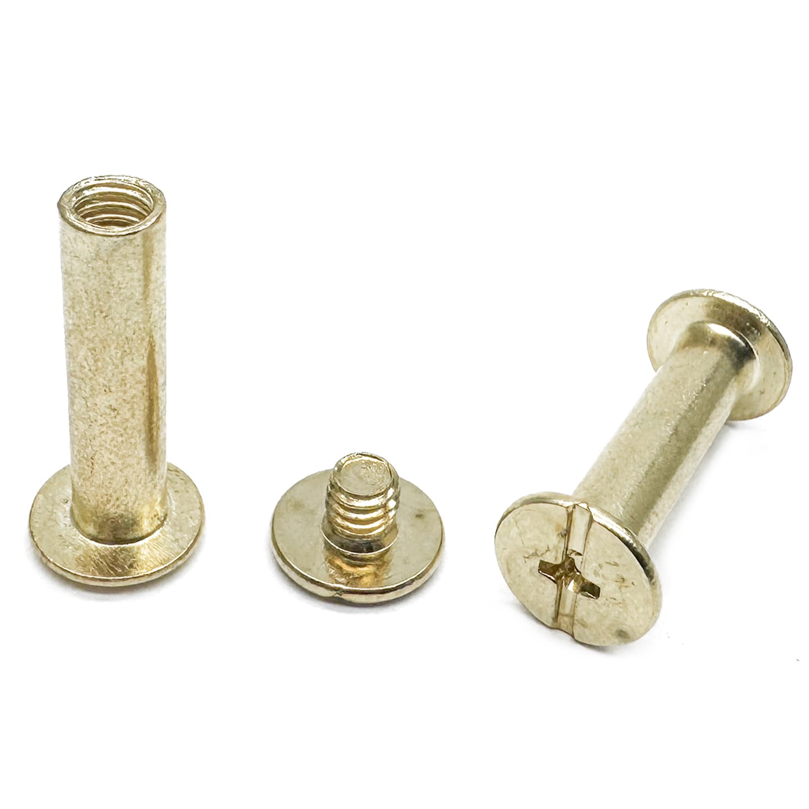 40Pcs Binding Screw,Carbon Steel Phillips Chicago Screw Post Binding Screw Kit for Scrapbook Photo Albums Craft and DIY Leather Decoration Bookbinding(5x20mm,Brass Plated)