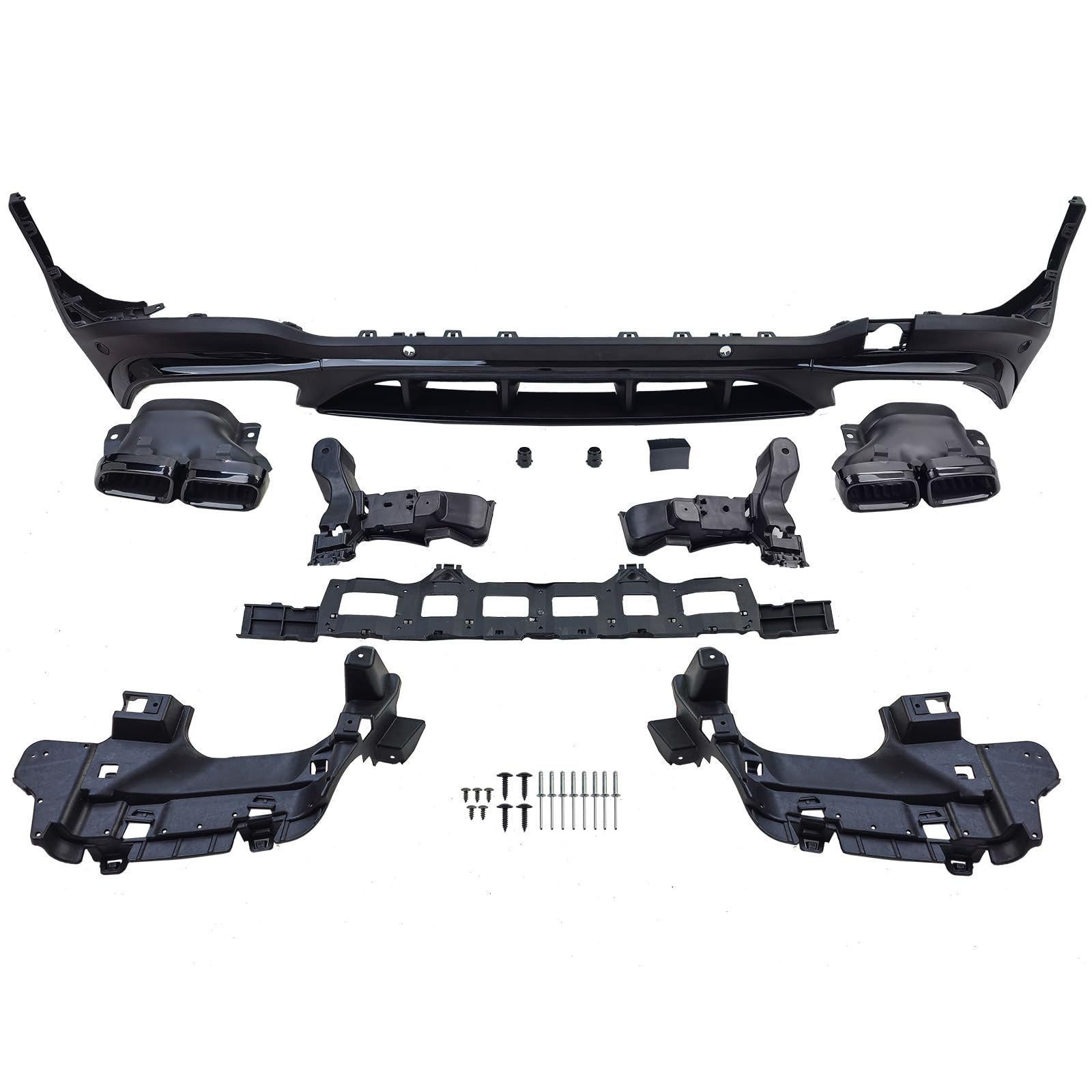 Heck Diffusor Sport + schwarze Endrohre für Mercedes GLC X253 19-22 Facelift