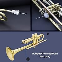 Vista 4 de Akozon Kit de limpieza de trompeta Cepillo de serpiente Cepillo de trompeta Cepillo de agujero de trompeta Limpieza de instrumentos Serpiente