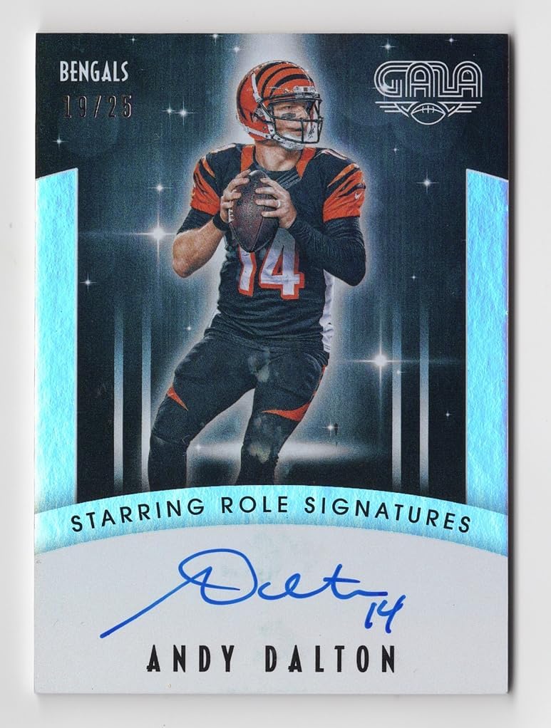 ANDY DALTON 2016 Panini Gala Football STARTING ROLE SIGNATURES AUTOGRAPH (Cincinnati Bengals) Rare Signed Insert NFL Collectible Trading Card #19/25 (Only 25 Made)