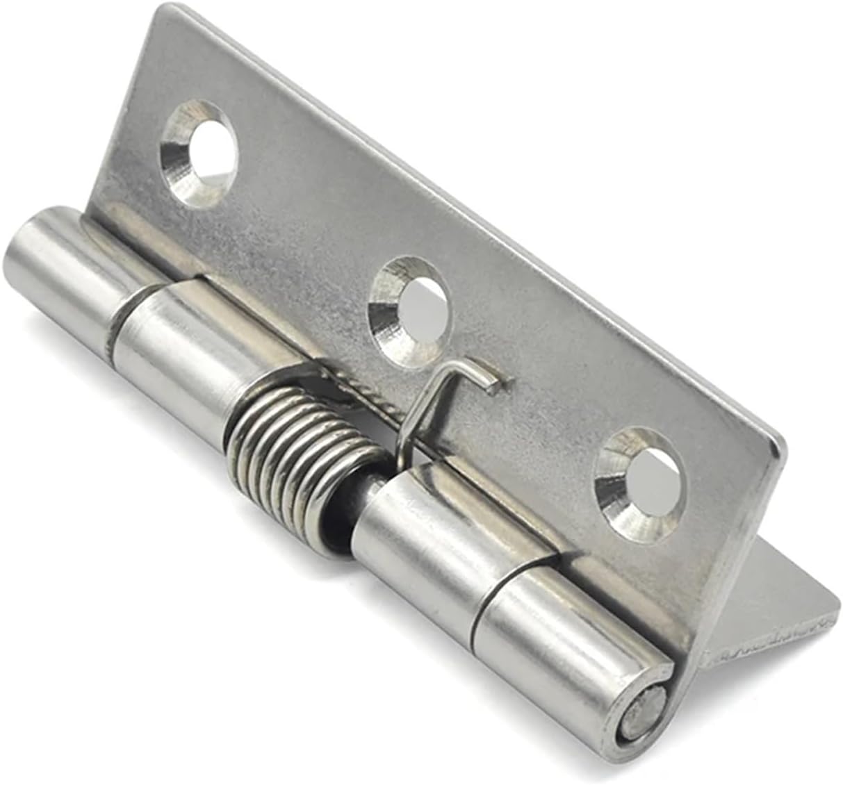 304 Stainless Steel Spring Hinge Elastic Force Automatic Closing 0 Degree Reset Concealed Hinge 1Pcs(Black)