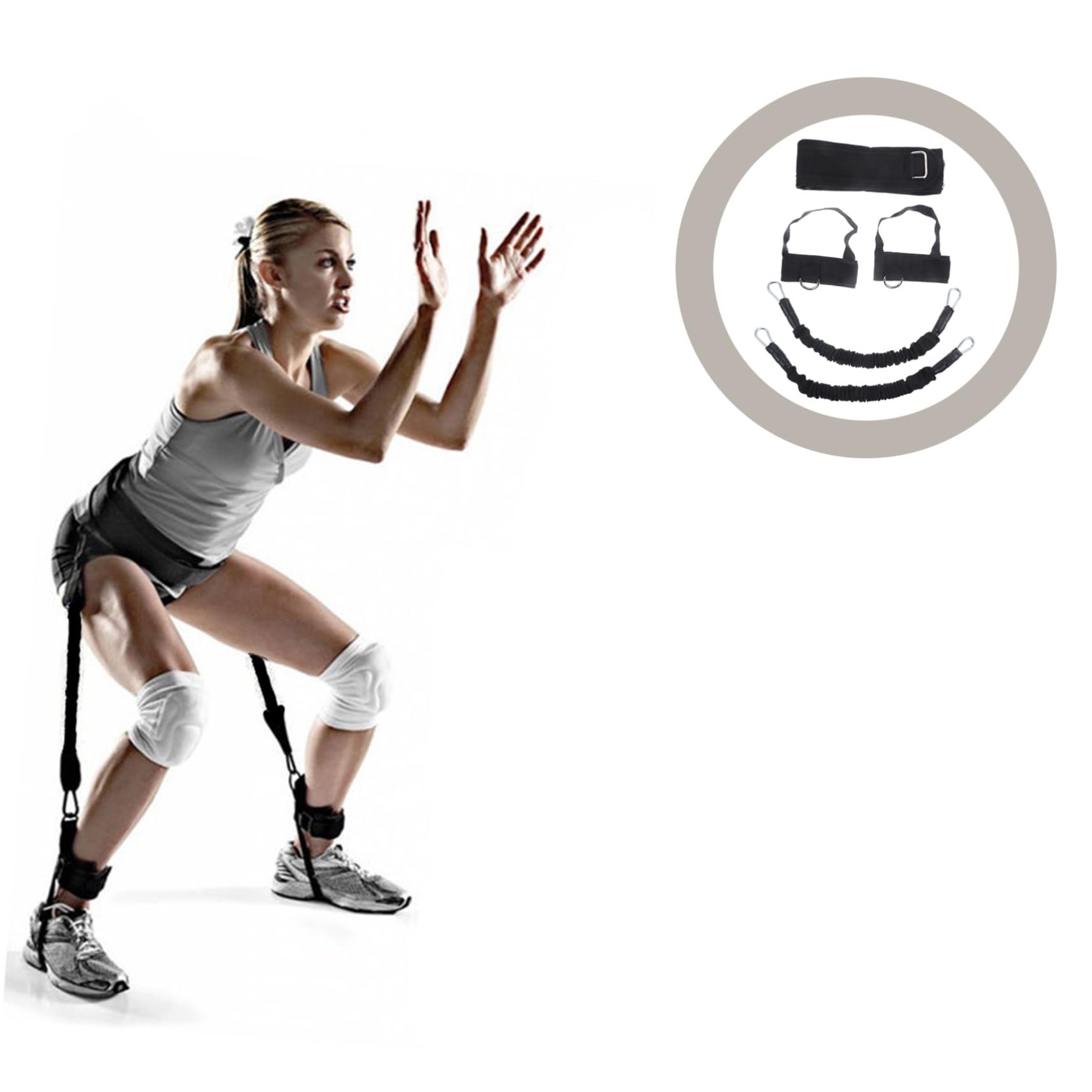 ABOOFAN Allenatore Basket con Cinghie Elastiche per Salto e Potenziamento Gambe Strumento Pratico per Esercizi di Agilità e Condizionamento Adatto Tutti Atleti