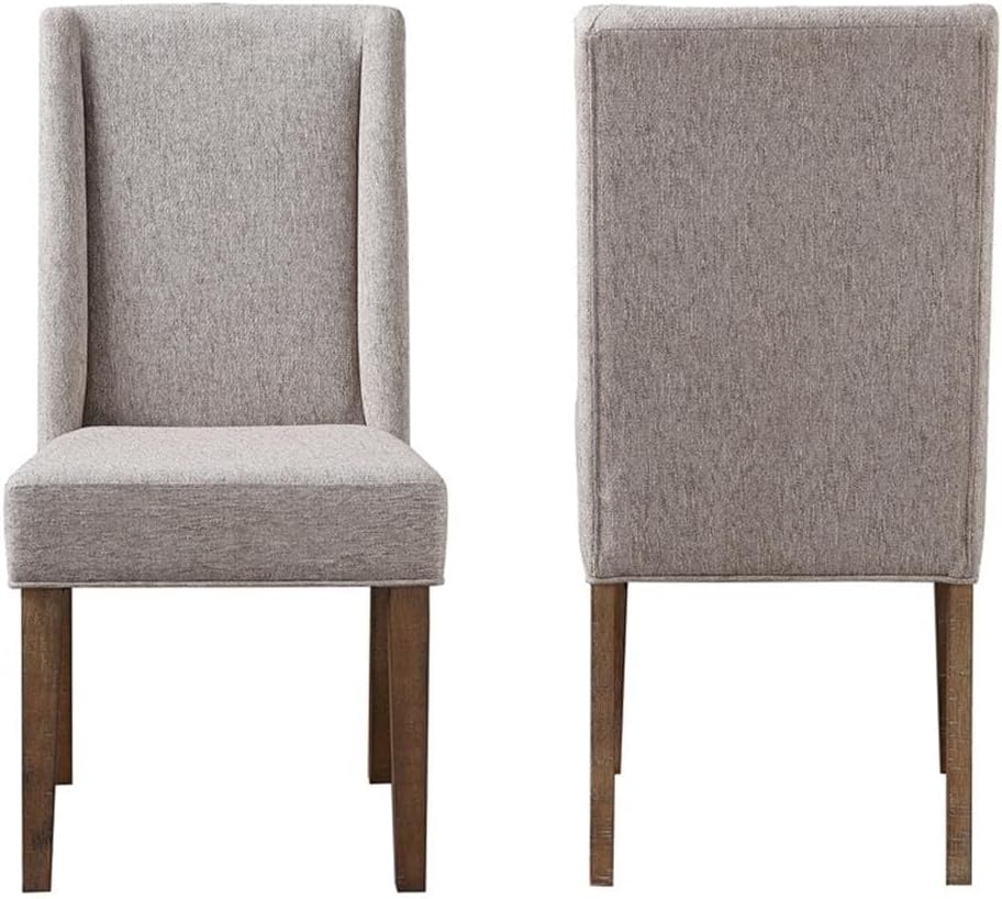 Steve Silver Furniture Riverdale Upholstered Side Chairs, Set of 2, Dining Room, Rustic Ranch Upholstered Distressed Finish, Shaped Wood Seat, Heirloom Feel, Driftwood Brown, Set of 2 Side Chair