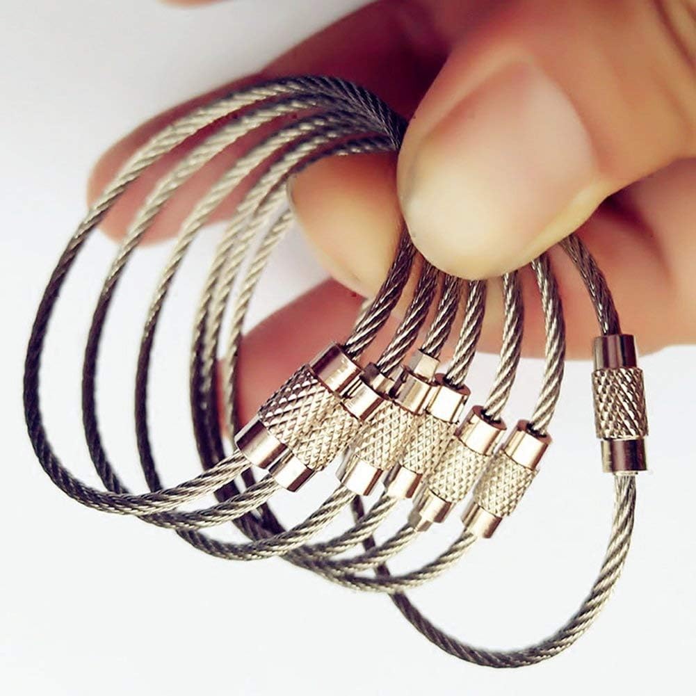 Stainl Steel Wire Keychains Aircraft Cable Cable Key Ring for Hanging