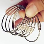 20pcs Stainless Steel Wire Keychains Aircraft Cable Cable Key Ring for Hanging ID Tags or Luggage Tags,6.3 inch 2mm