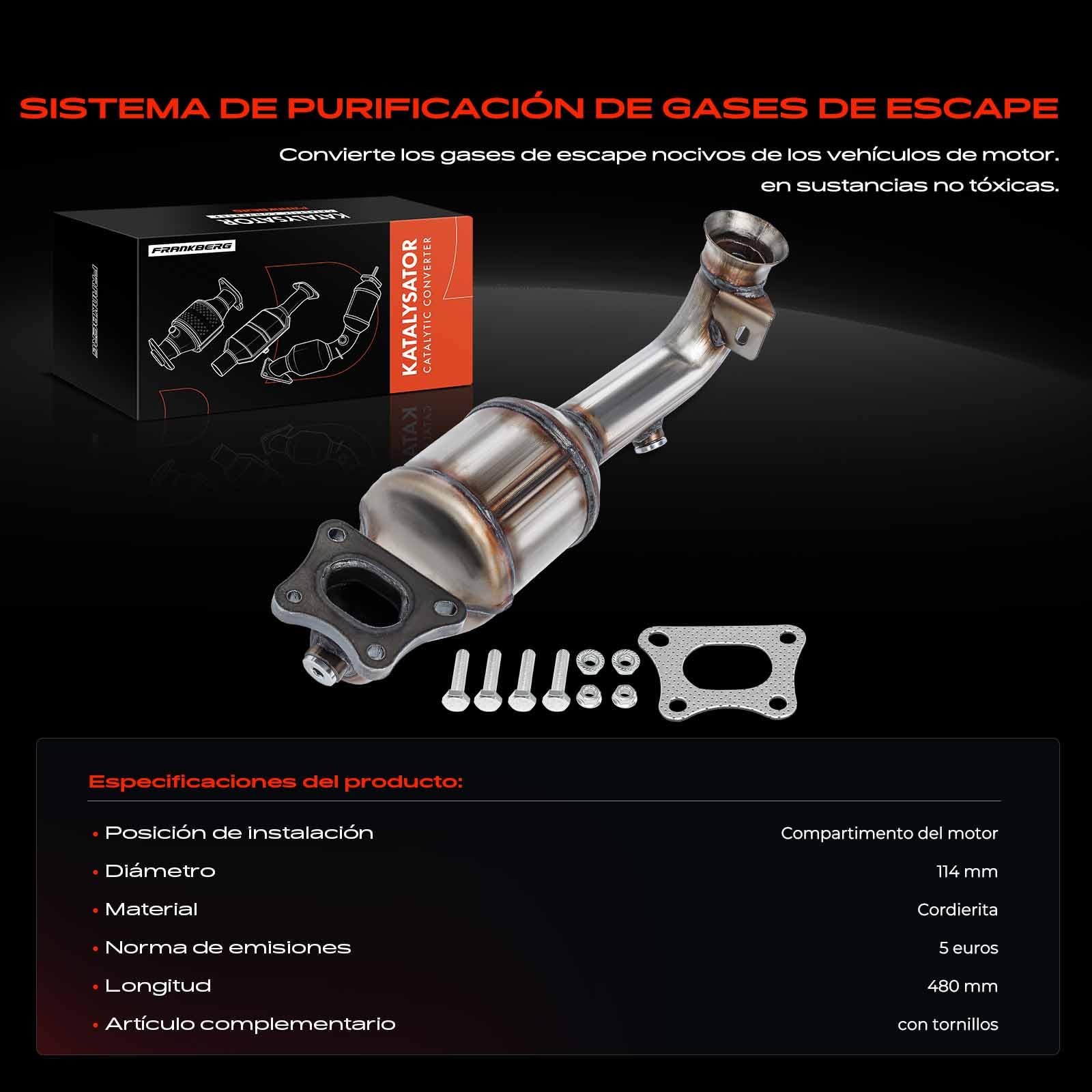 Frankberg Filtro de partículas diésel con convertidor catalítico para | Compatible con: Crossland X P17 P2QO, Aygo B4, C1 II PA PS, C3 II SC, C3 Aircross II 2C 2R, 308 II L3 LB LH LP LW