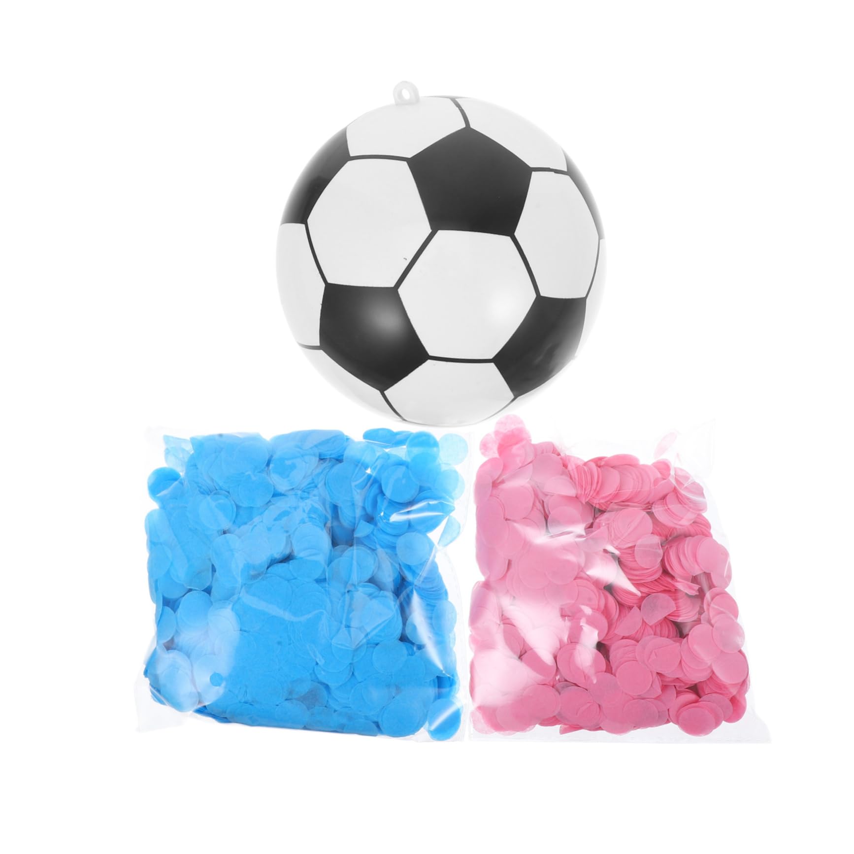 Pallone Decorativo Coriandoli Calcio Gender Reveal Pp | Accessori Decorativi Inclusi, per Festa Nascita e Compleanno, Forma Sferica, Scenario Party