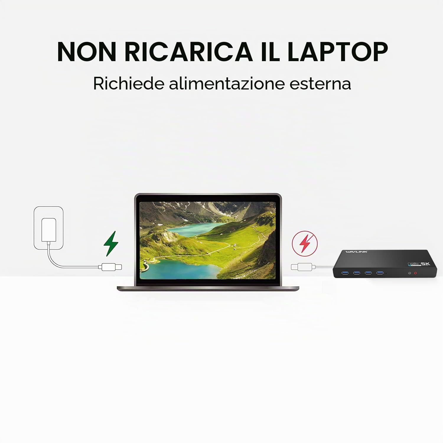 WAVLINK USB 3.0/USB C Ultra 5K Universal Docking Station supporta due uscite video 4K per Windows o Mac, Compatibile con nuovo MacBook Neo (DisplayPort e HDMI, uscita audio e Mic in, 6 porte USB 3.0)