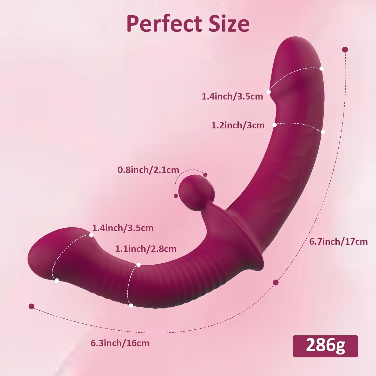 Strapon Dildo Doppio Vibratore per Coppia Donna, Strap On Indossabile Vibratoriper Donne Vibratore Clitoride Punto G Dildo Anale, Fallo Indossabile Sex Toys Sessuali per Donna Sexytoysys Coppia, Scuro