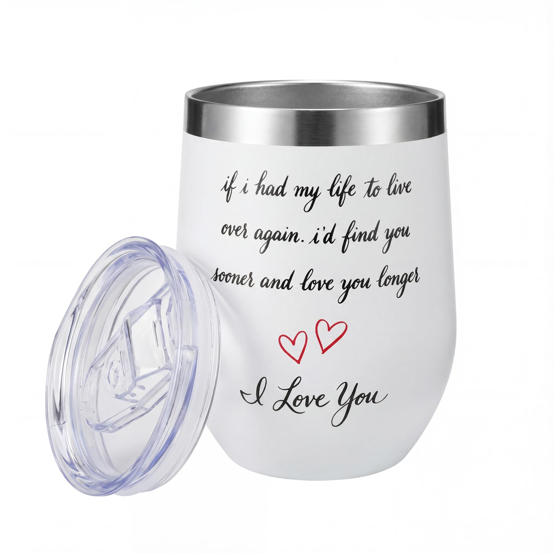 Coolparty Valentines Day Gift for Her Him, 350ml Insulated Tumbler I Love You Anniversary Birthday Wedding Romantic Present for Boyfriend Girlfriend Wife Husband Couples