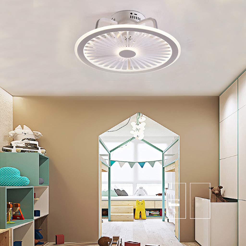 Ventilatore A Soffitto Con Luce LED Dimmerabile, Telecomando, 50W, 6 Velocità, Bianco, Diametro 60cm, Per Camera E Soggiorno