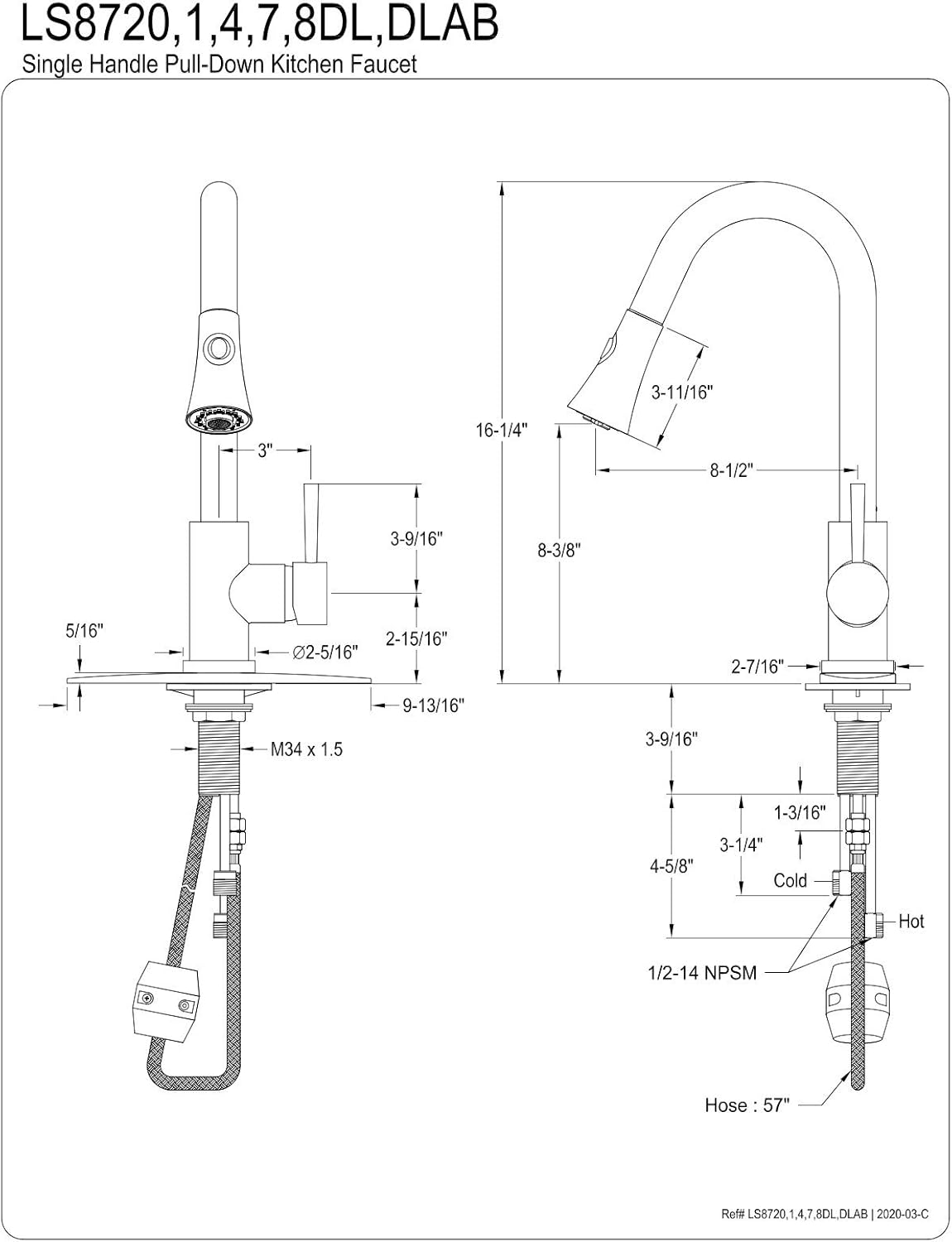 Best Deal Kingston Brass LS8720DL Concord Pull-Down Sprayer Kitchen Faucet, Matte Black Top Rated Kingston Brass LS8720DL Concord Pull-Down Sprayer Kitchen Faucet, Matte Black